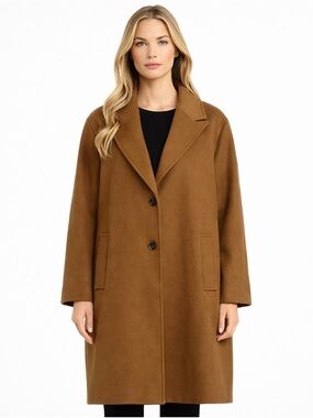 Michael Kors Melton Coat Wool Oversized Brown Husk Size XXL Womens New With Tags